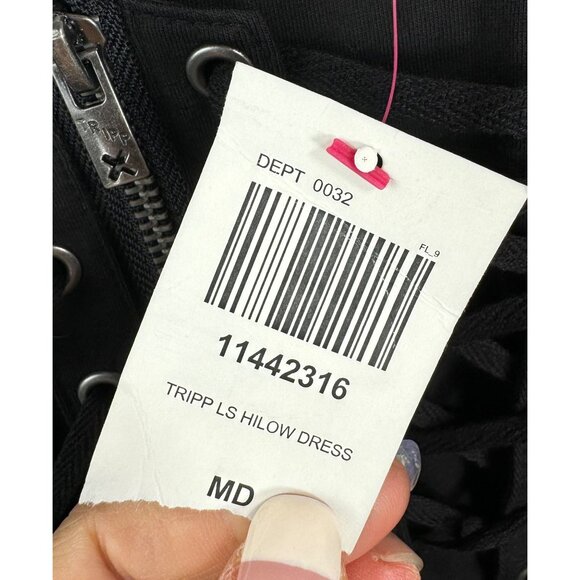 Tripp NYC Black Double Corset Front Hi-Low Hem Dress goth black sz M - Picture 4 of 13